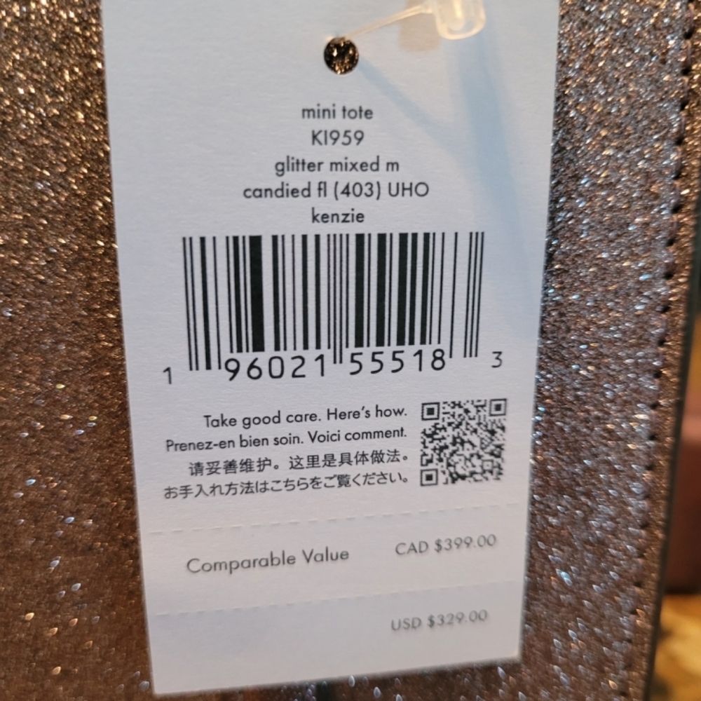 Kate Spade Purple Glitter Tote Bag - Picture 9 of 9